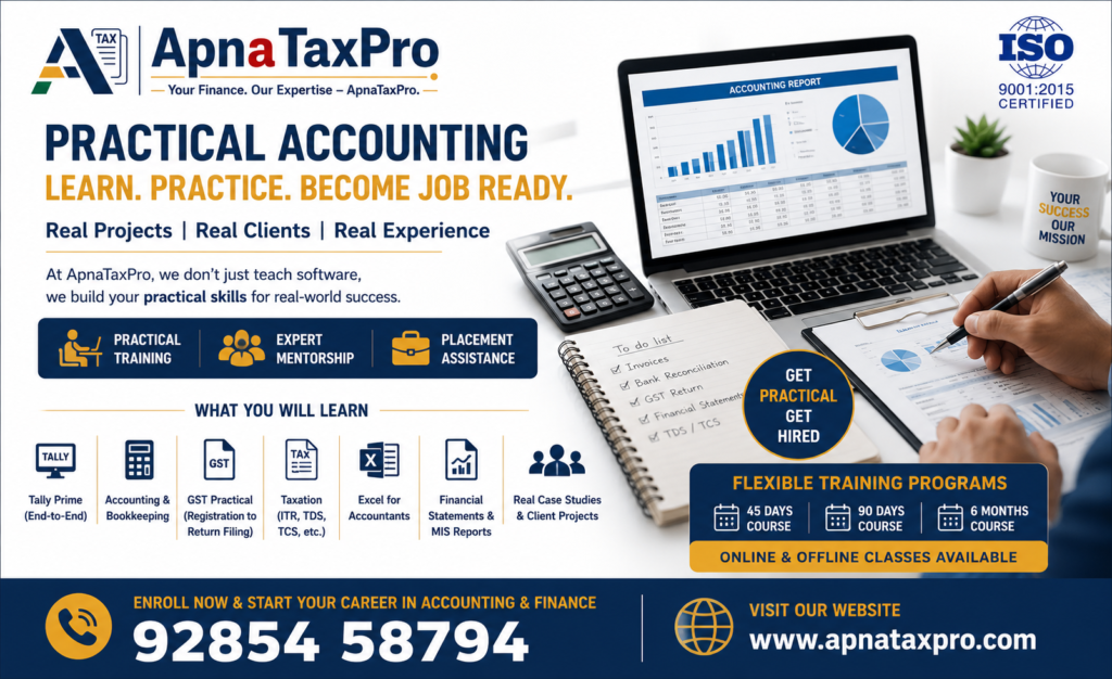 Practical Accounting Training with Tally Prime & GST | ApnaTaxPro